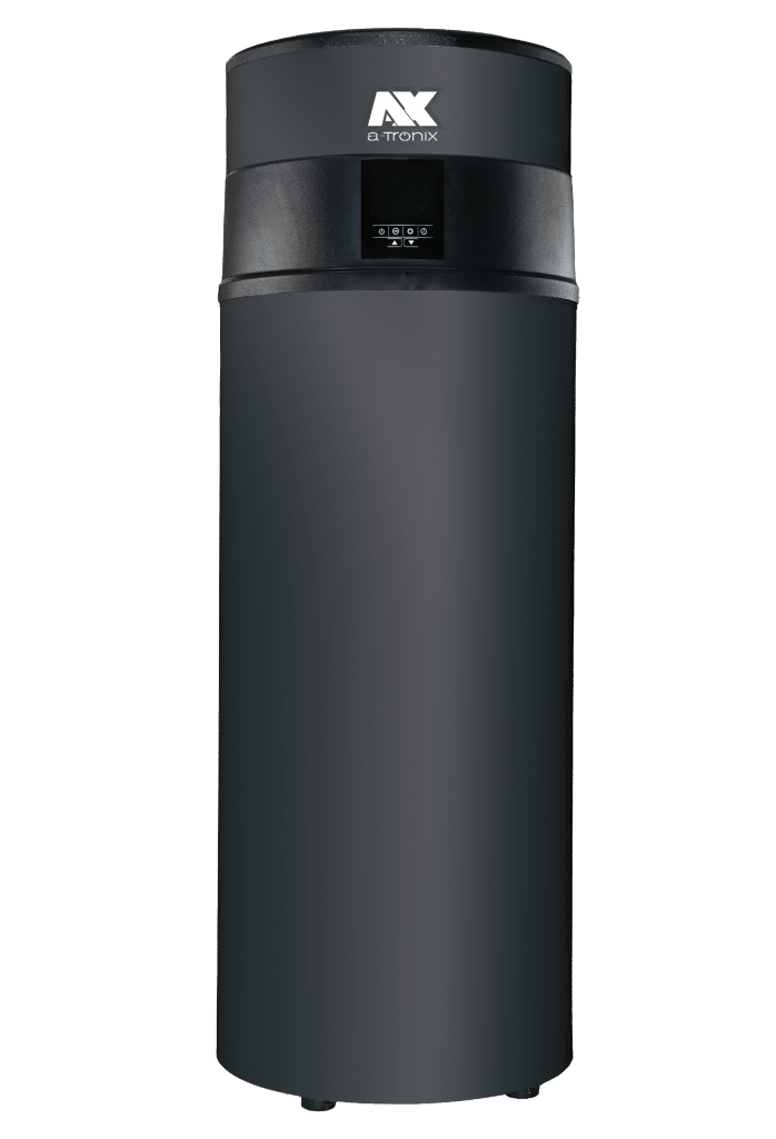 Білий тепловий насос для побутового гарячого водопостачання від a-TroniX.